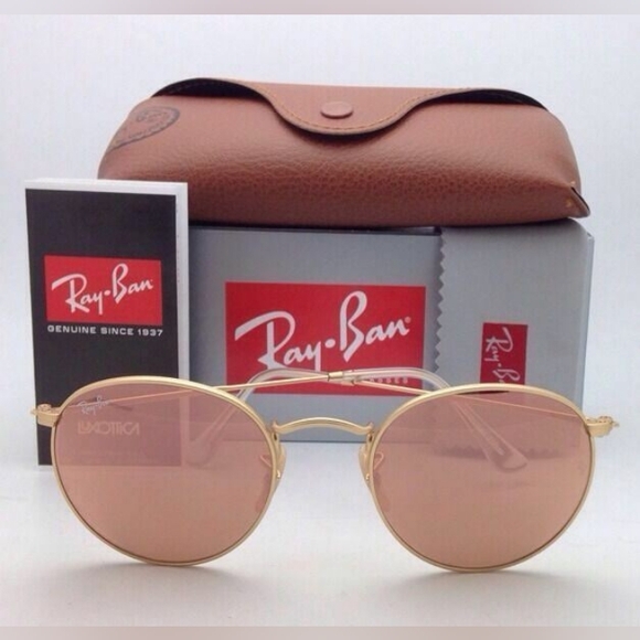 LIKE NEW RayBan Round Metal RB3447 Pink Mirror Flash Ray ban Sunglasses - Picture 3 of 16